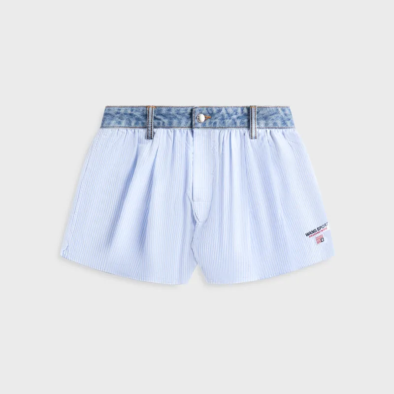 Alexander Wang Denim Waistband Short - Blue sold by Kith