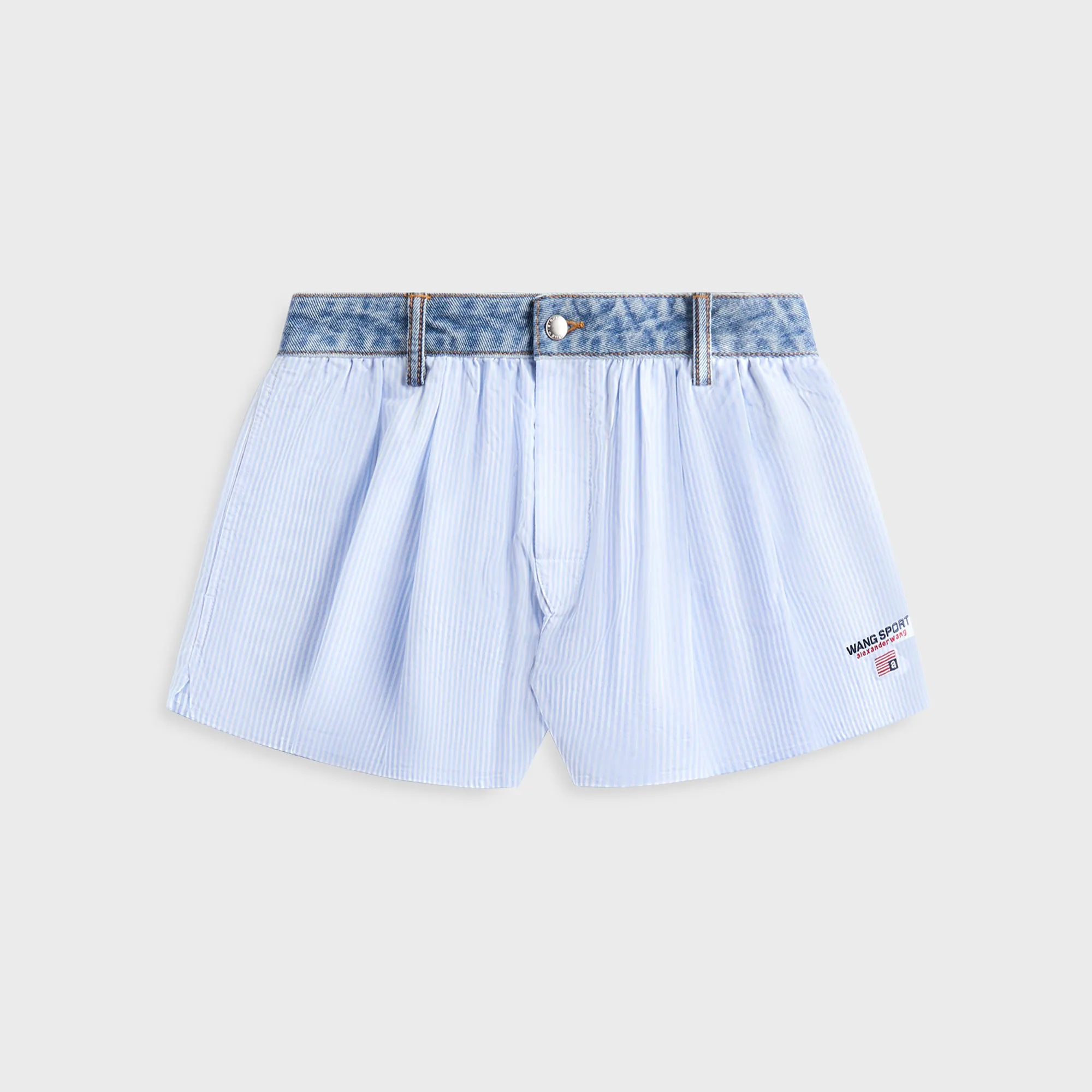 Alexander Wang Denim Waistband Short - Blue sold by Kith