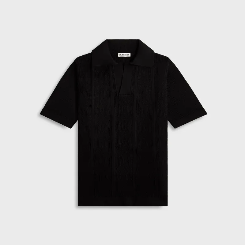 Jil Sander Short Sleeve Polo T-Shirt - Black sold by Kith