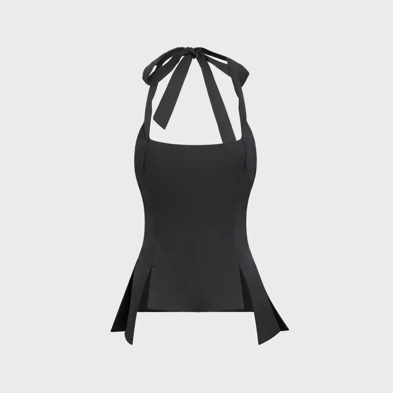 GUIZIO Carine Halter Top - Black sold by Kith