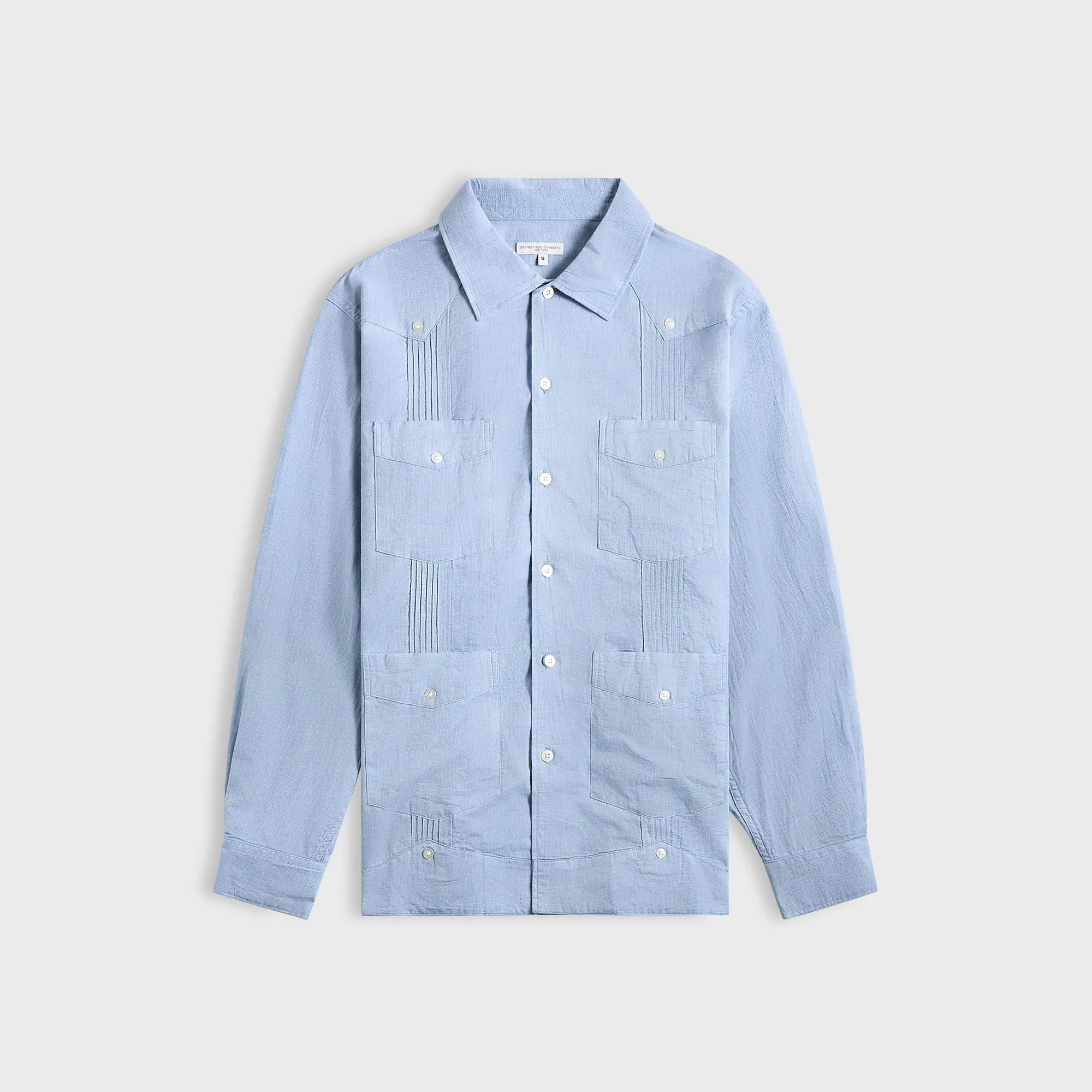 Engineered Garments Guayabera Shirt - Light Blue sold by Kith