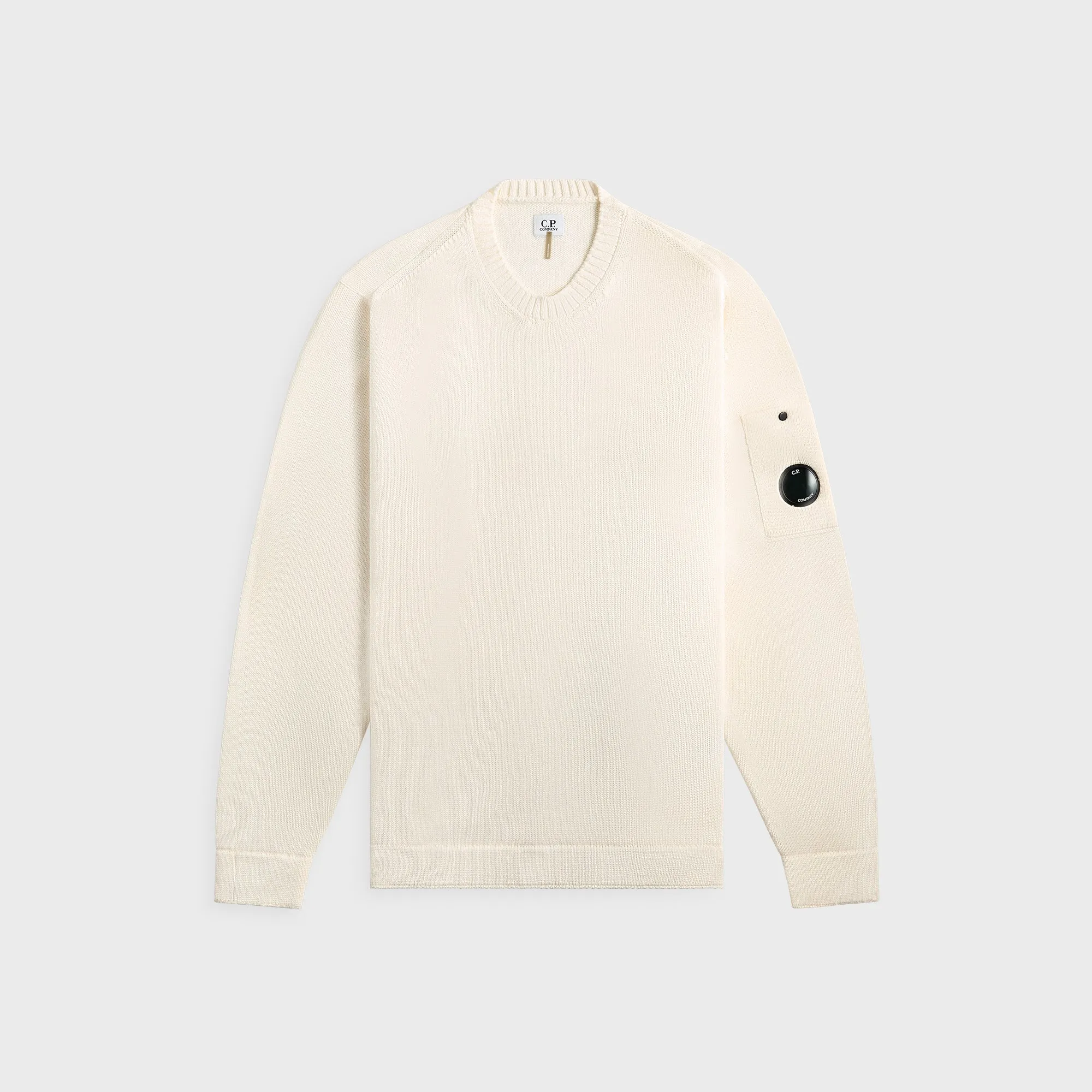 C.P. Company Compact Cotton Lens Knit - Gauze White sold by Kith