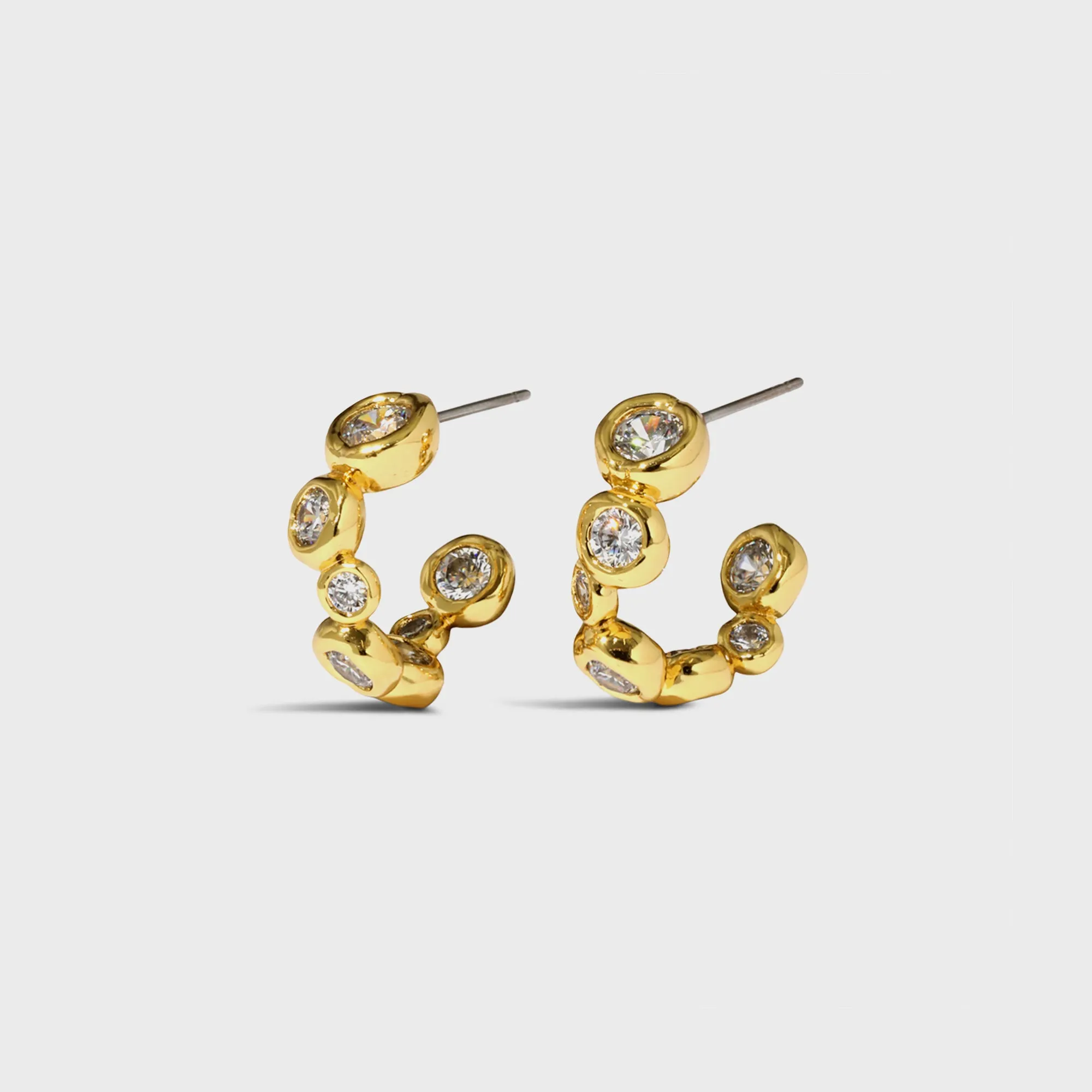 Alexis Bittar Asterales Gold CZ Small Hoop Earring - Gold sold by Kith