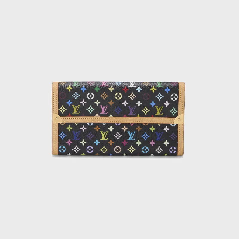 WGACA Louis Vuitton International Wallet - Black Multi sold by Kith