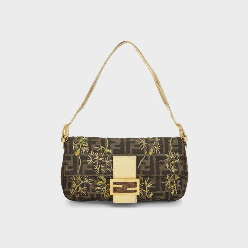 WGACA Fendi Gold Embroidered Baguette - Multi sold by Kith