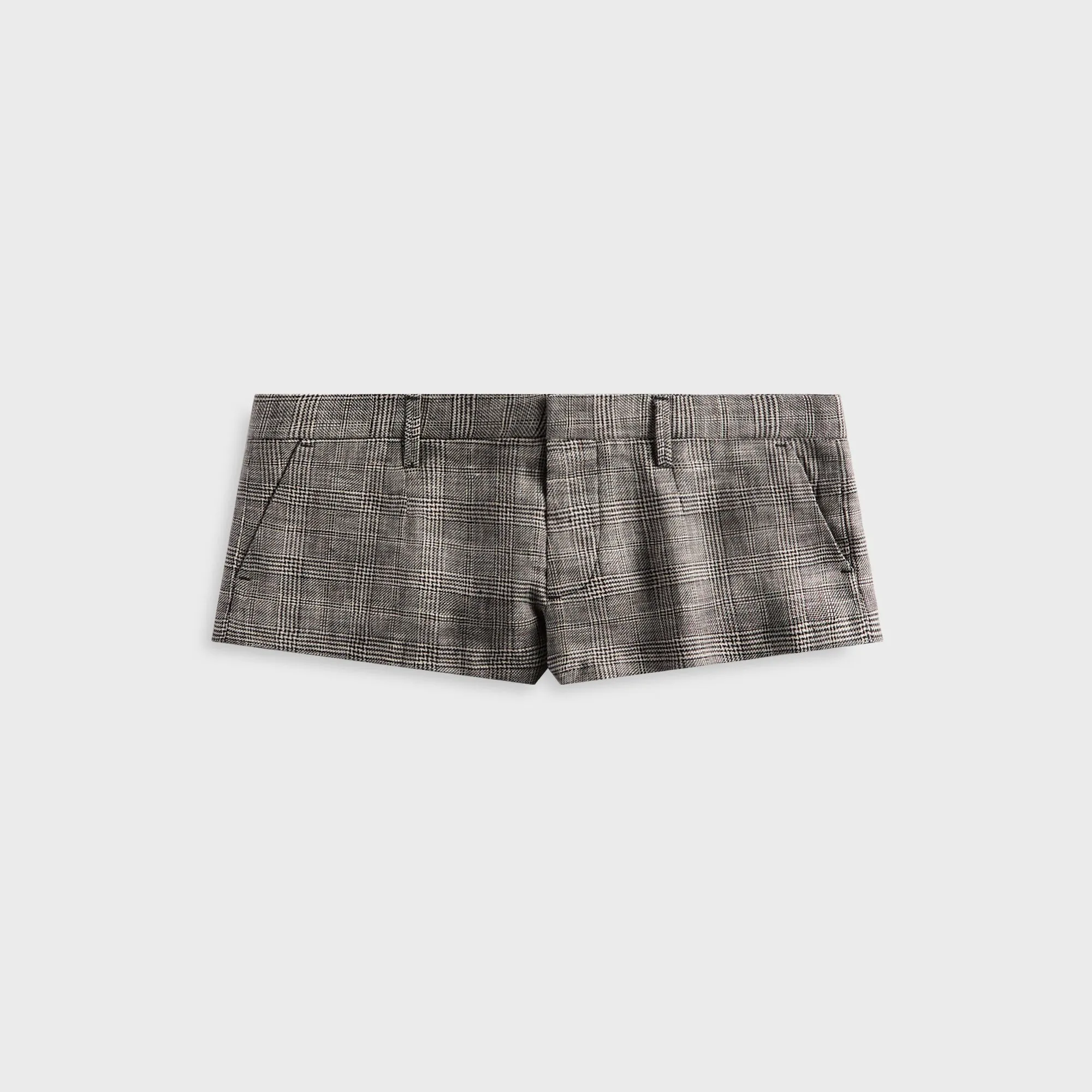 R13 Tailored Micro Short - Black / White Glenplaid sold by Kith