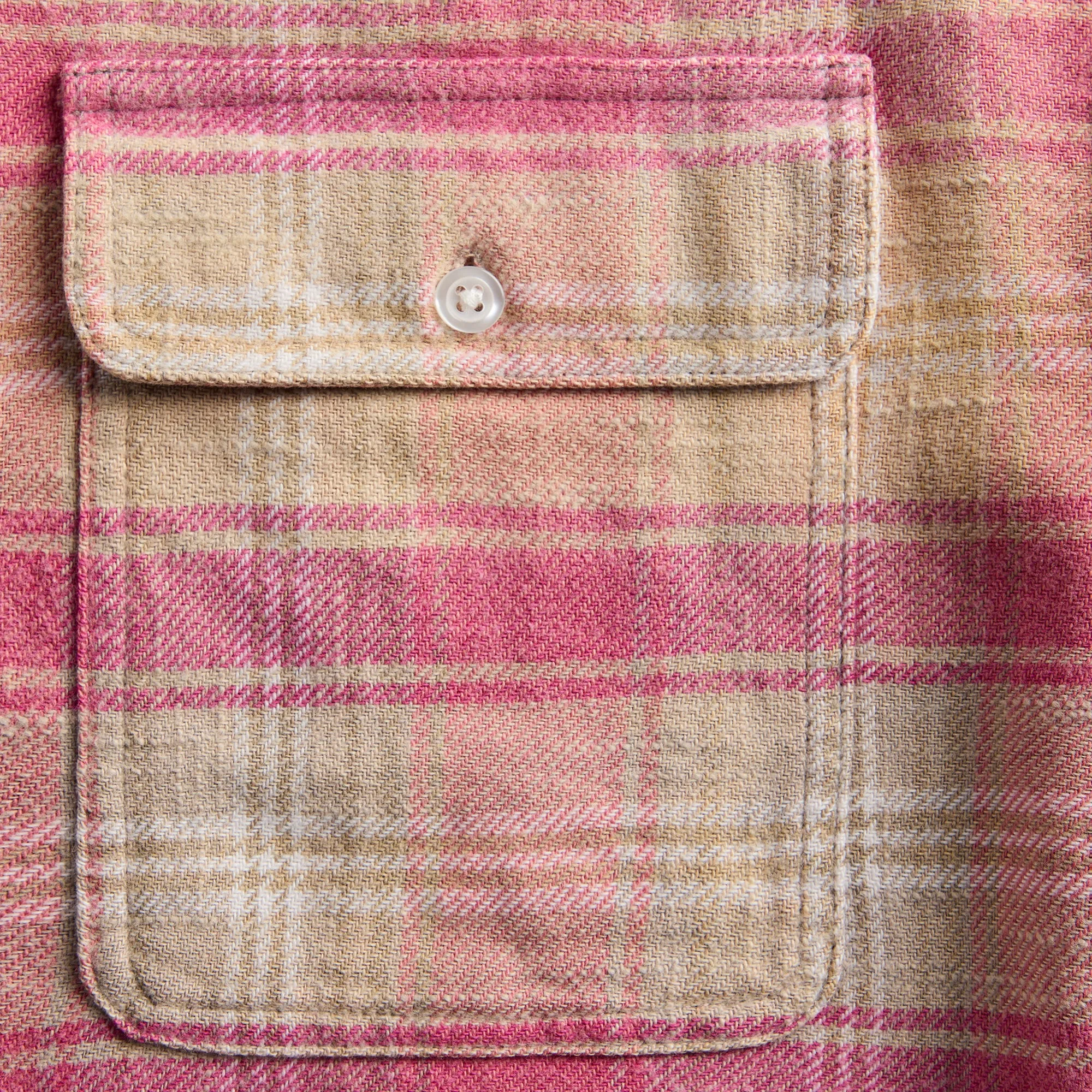 R13 Relaxed Work Shirt - Bleached Out Pink / Grey Plaid sold by Kith product image thumbnail 3