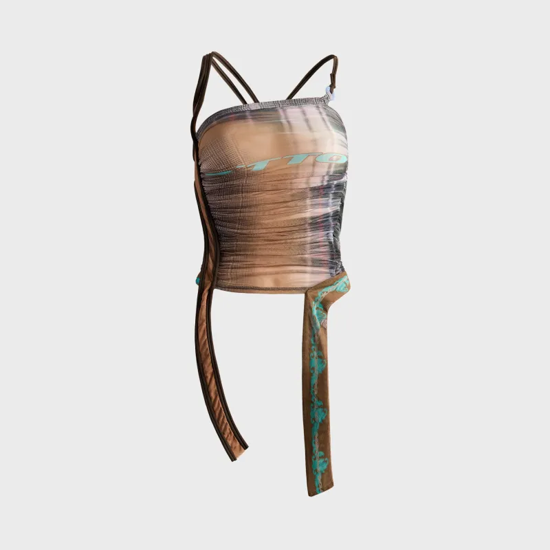 Ottolinger Mesh Top - Surf Plaid Print sold by Kith