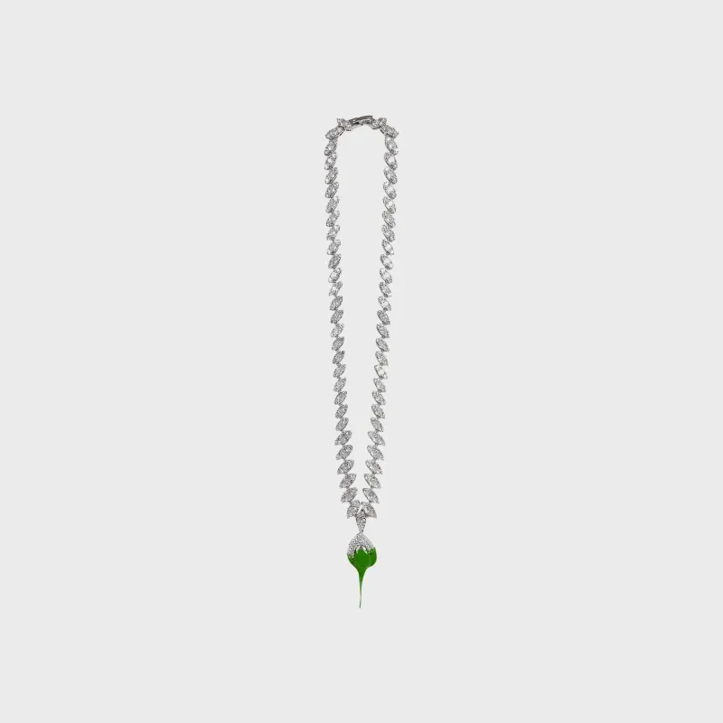 Ottolinger Diamond Dip Necklace - Silver / Green sold by Kith