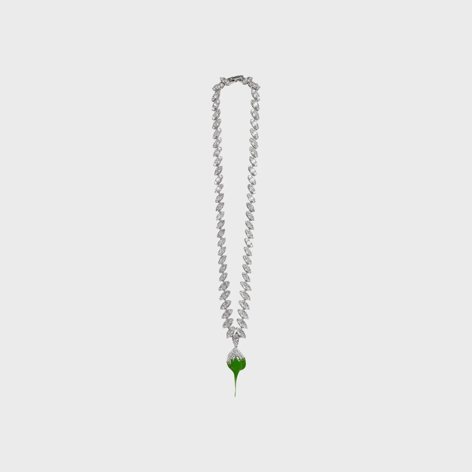 Ottolinger Diamond Dip Necklace - Silver / Green sold by Kith