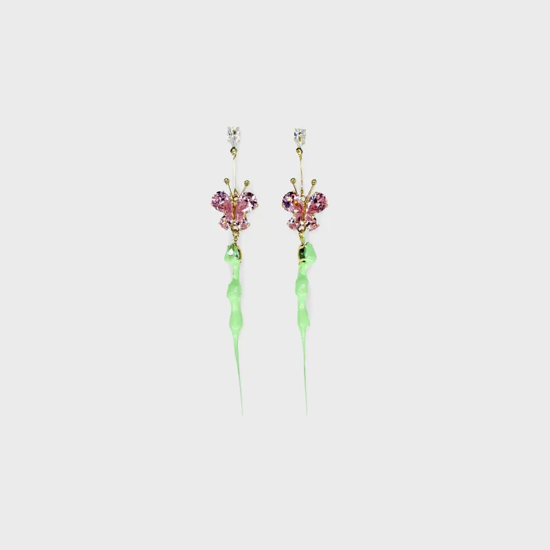 Ottolinger Butterfly Earring - Gold / Green made by Ottolinger