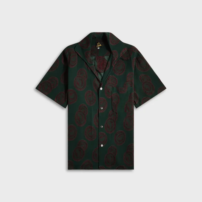 Needles Italian Collar Short Sleeve Shirt - Purple / Green sold by Kith