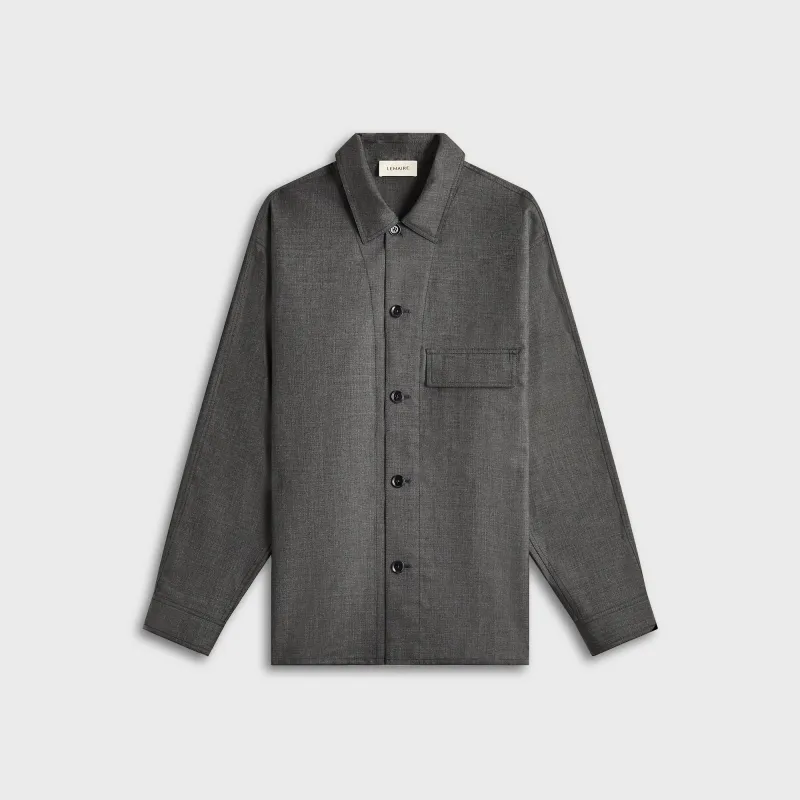 Lemaire Light Tailored Overshirt - Grey Melange sold by Kith