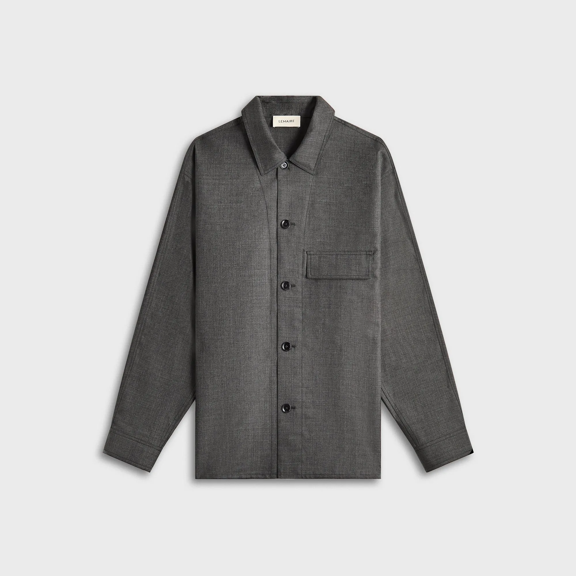 Lemaire Light Tailored Overshirt - Grey Melange sold by Kith