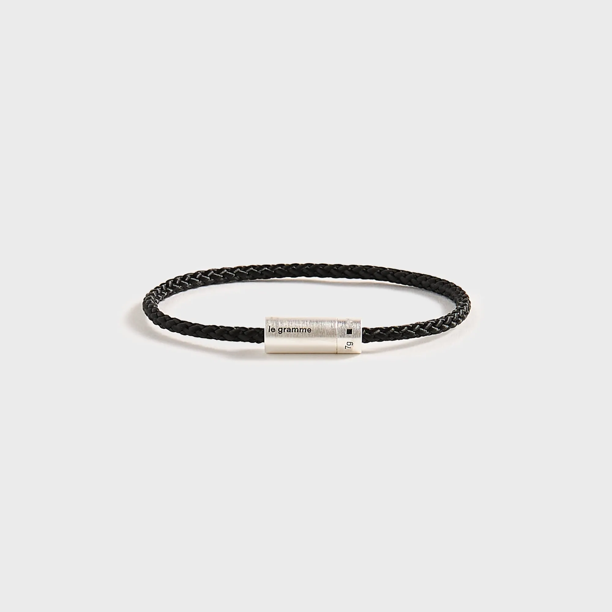 Le Gramme 7g Brushed Nato Cable Bracelet - Silver / Black sold by Kith