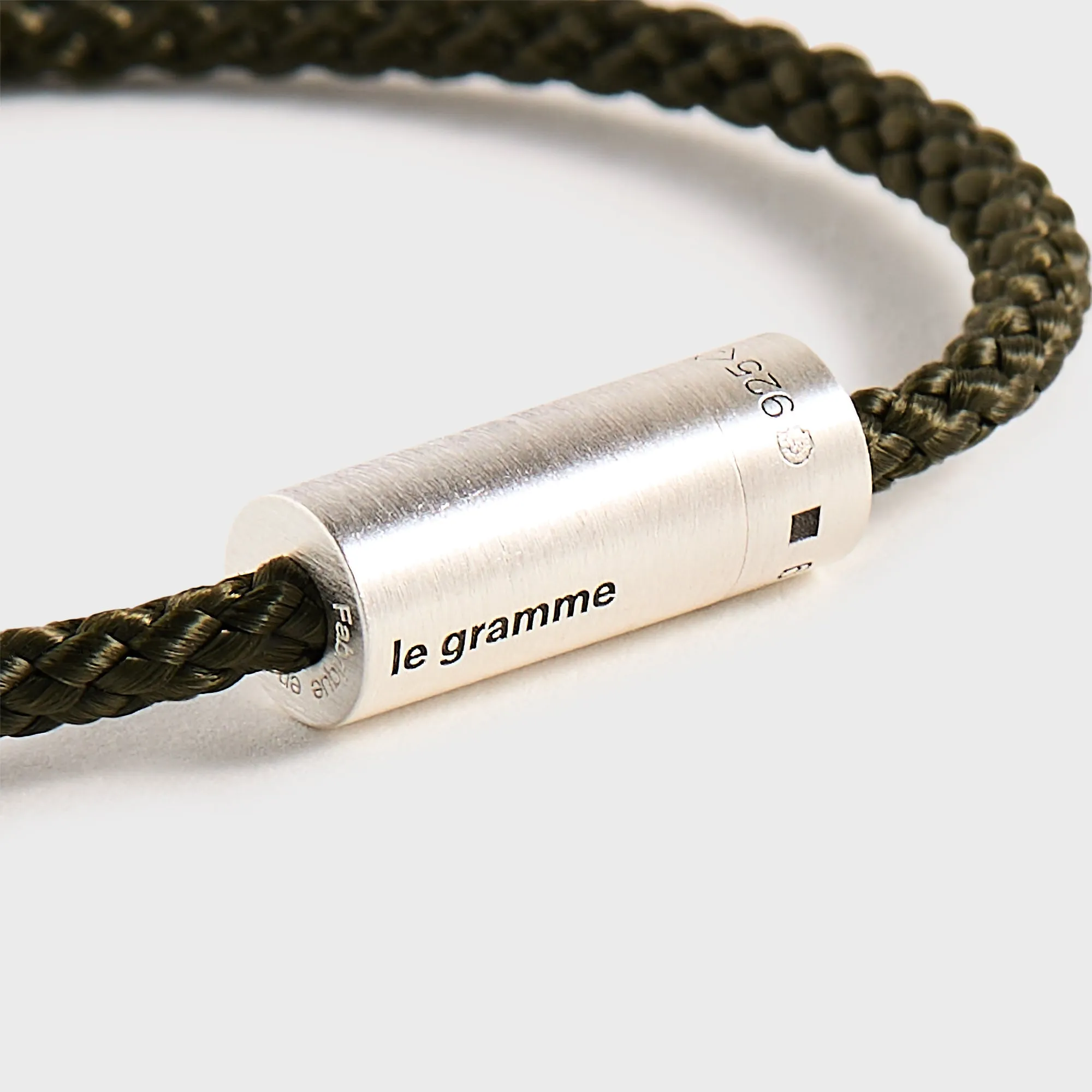 Le Gramme 7g Brushed Khaki Nato Cable Bracelet - Silver / Khaki sold by Kith product image thumbnail 3