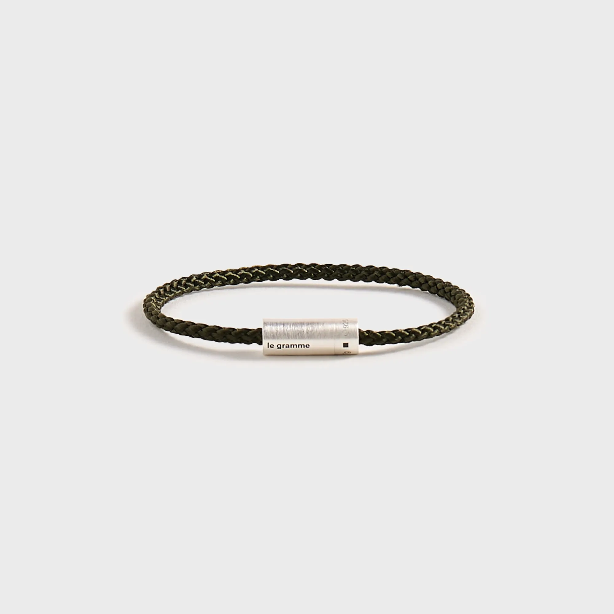 Le Gramme 7g Brushed Khaki Nato Cable Bracelet - Silver / Khaki sold by Kith