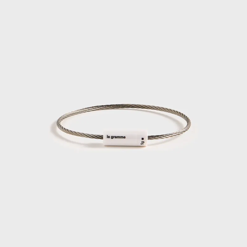 Le Gramme 5g Brushed White Ceramic Cable Bracelet - White sold by Kith