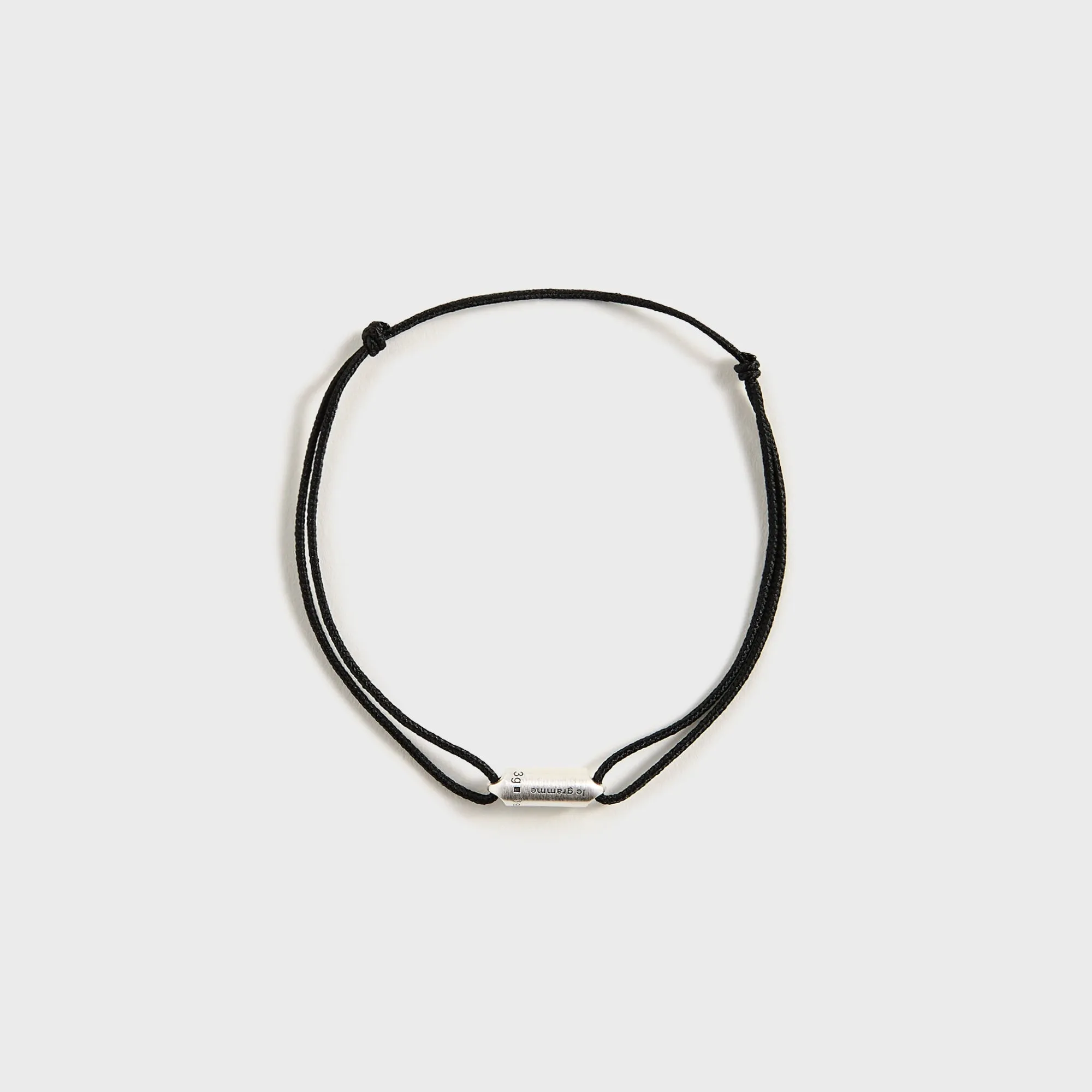 Le Gramme 3g Brushed Sterling Silver Black Cord Bracelet Segment - Silver / Black sold by Kith