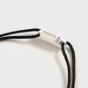 Le Gramme 3g Brushed Sterling Silver Black Cord Bracelet Segment - Silver / Black sold by Kith