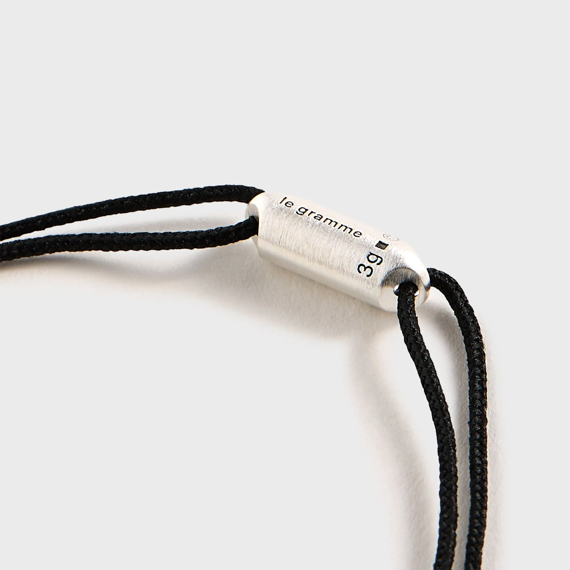 Le Gramme 3g Brushed Sterling Silver Black Cord Bracelet Segment - Silver / Black sold by Kith product image thumbnail 2