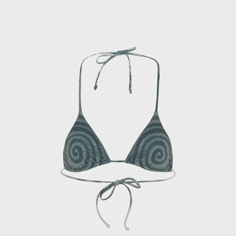 Jean Paul Gaultier Bikini Top Printed Spiral - Aqua sold by Kith