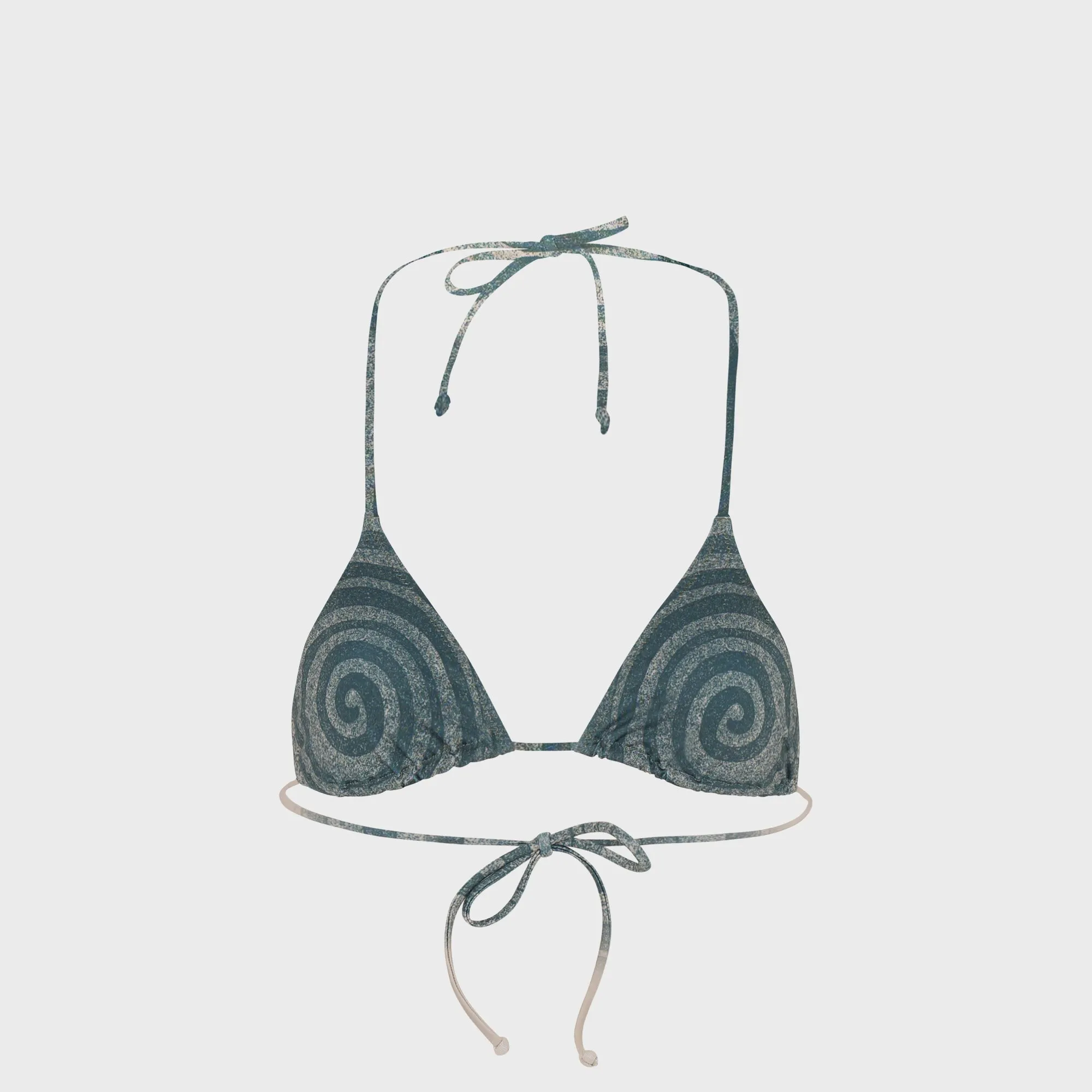 Jean Paul Gaultier Bikini Top Printed Spiral - Aqua sold by Kith