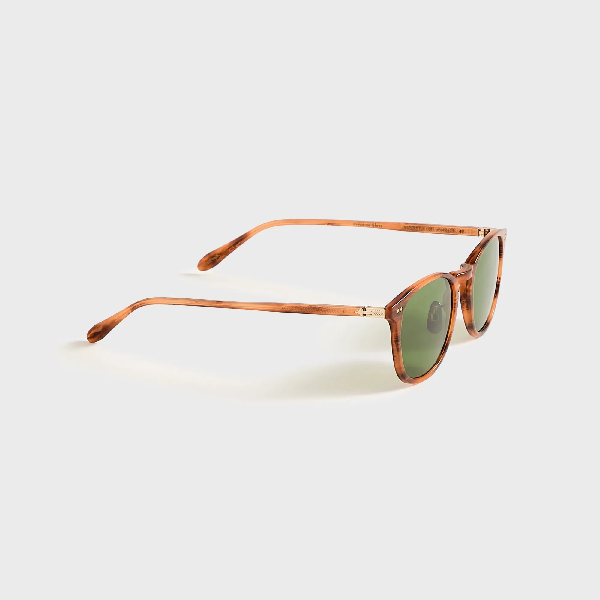 Garrett Leight Kinney J Sunglasses - Sunrise Tortoise / Pure Green sold by Kith product image thumbnail 2