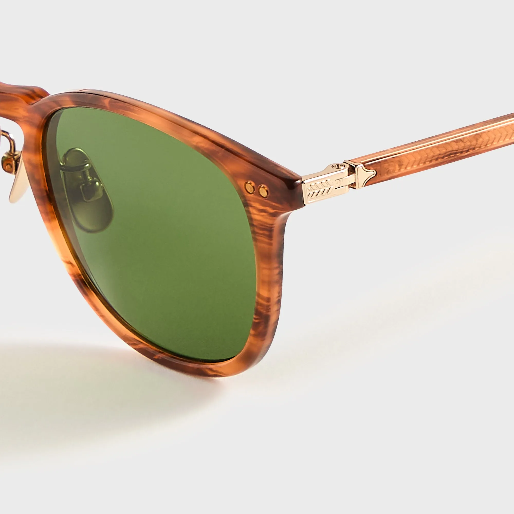 Garrett Leight Kinney J Sunglasses - Sunrise Tortoise / Pure Green sold by Kith product image thumbnail 3
