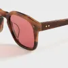Garrett Leight Adonis Sunglasses - Moth Tortoise Antique Gold / Semi Flat Tahitian Rose sold by Kith