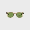 Garrett Leight Adonis Sunglasses - Celestial Grey Pewter / Semi Flat Boxwood Green sold by Kith