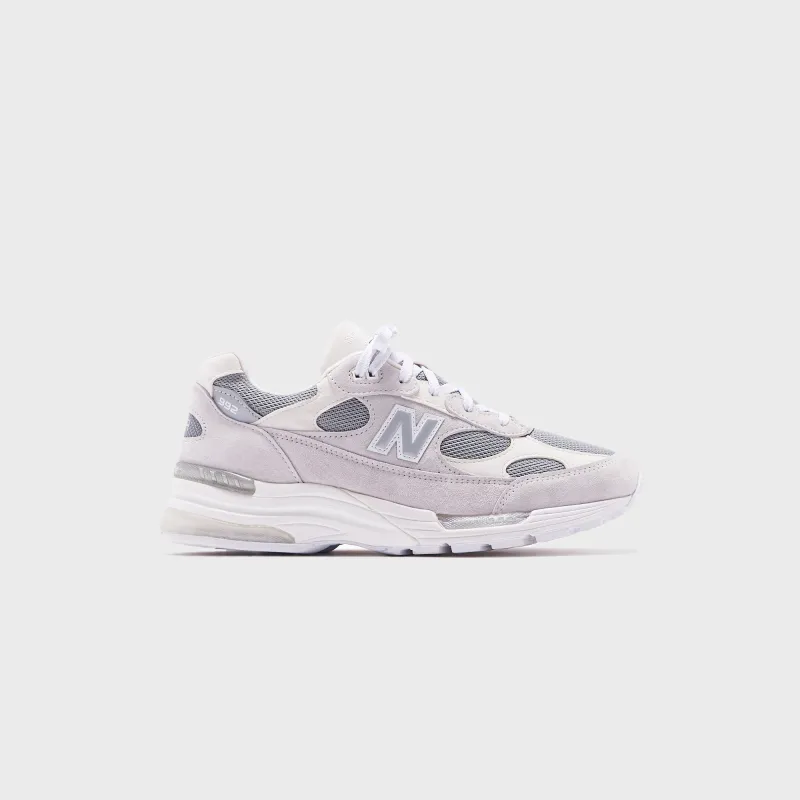 New Balance 992 Made in USA - White / Silver Metalic sold by Kith