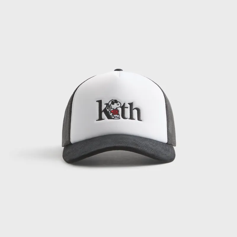 Kith for Peanuts 75 Nolan Poly Foam Trucker With Suede Brim - Black sold by Kith