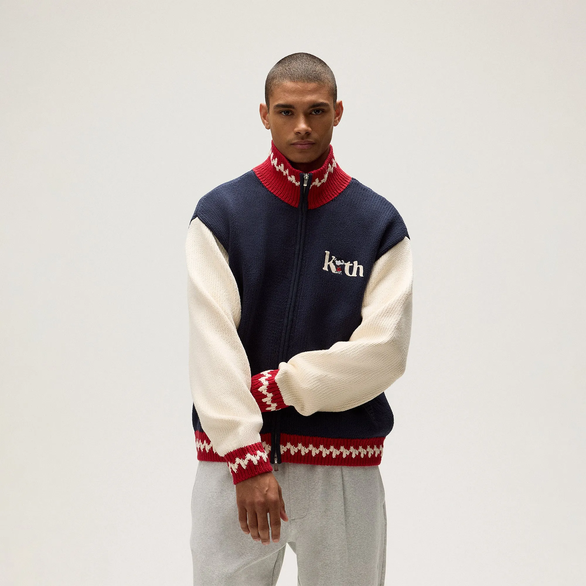 Kith for Peanuts Globe Wyona Full Zip Sweater - Nocturnal sold by Kith product image thumbnail 2