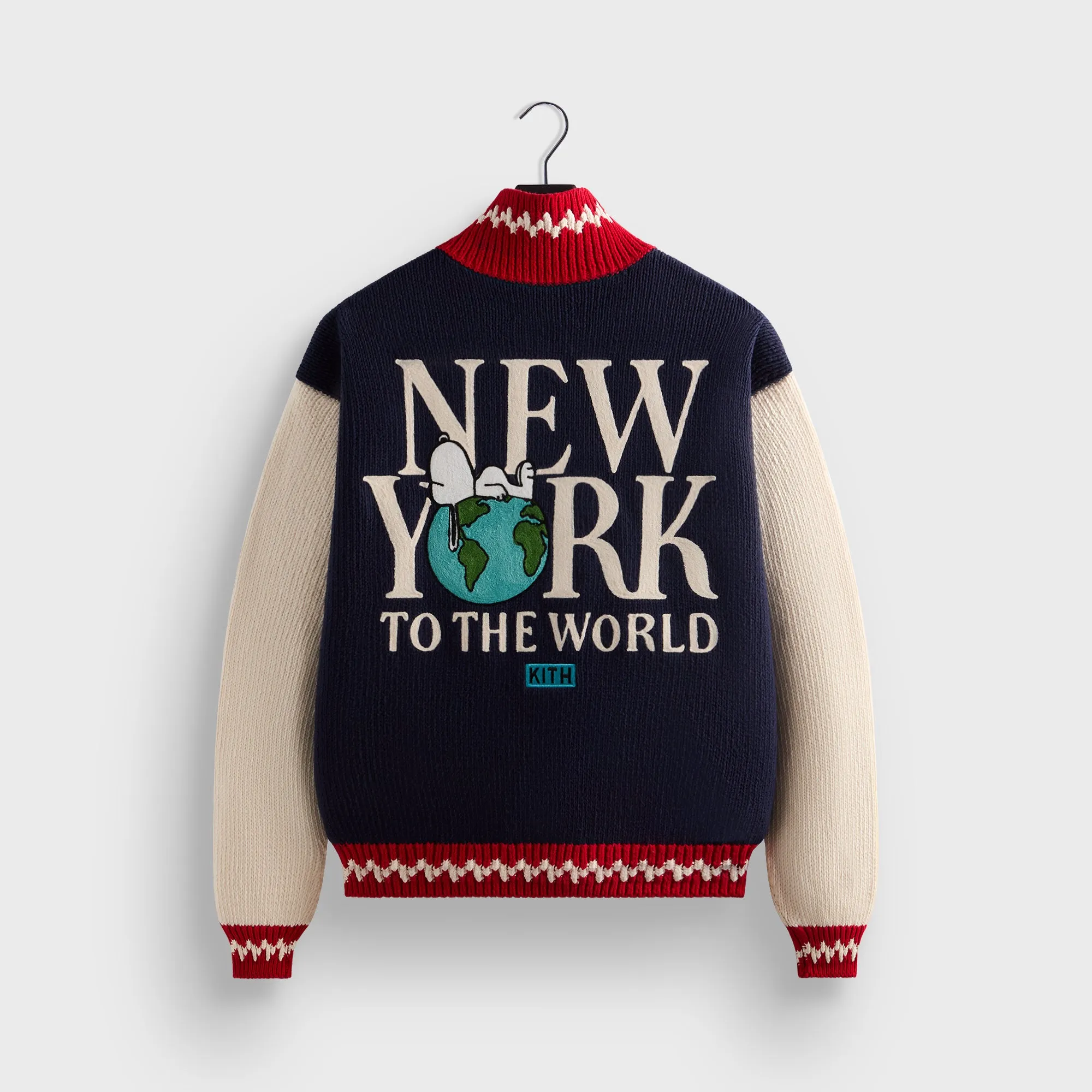 Kith for Peanuts Globe Wyona Full Zip Sweater - Nocturnal sold by Kith product image thumbnail 4