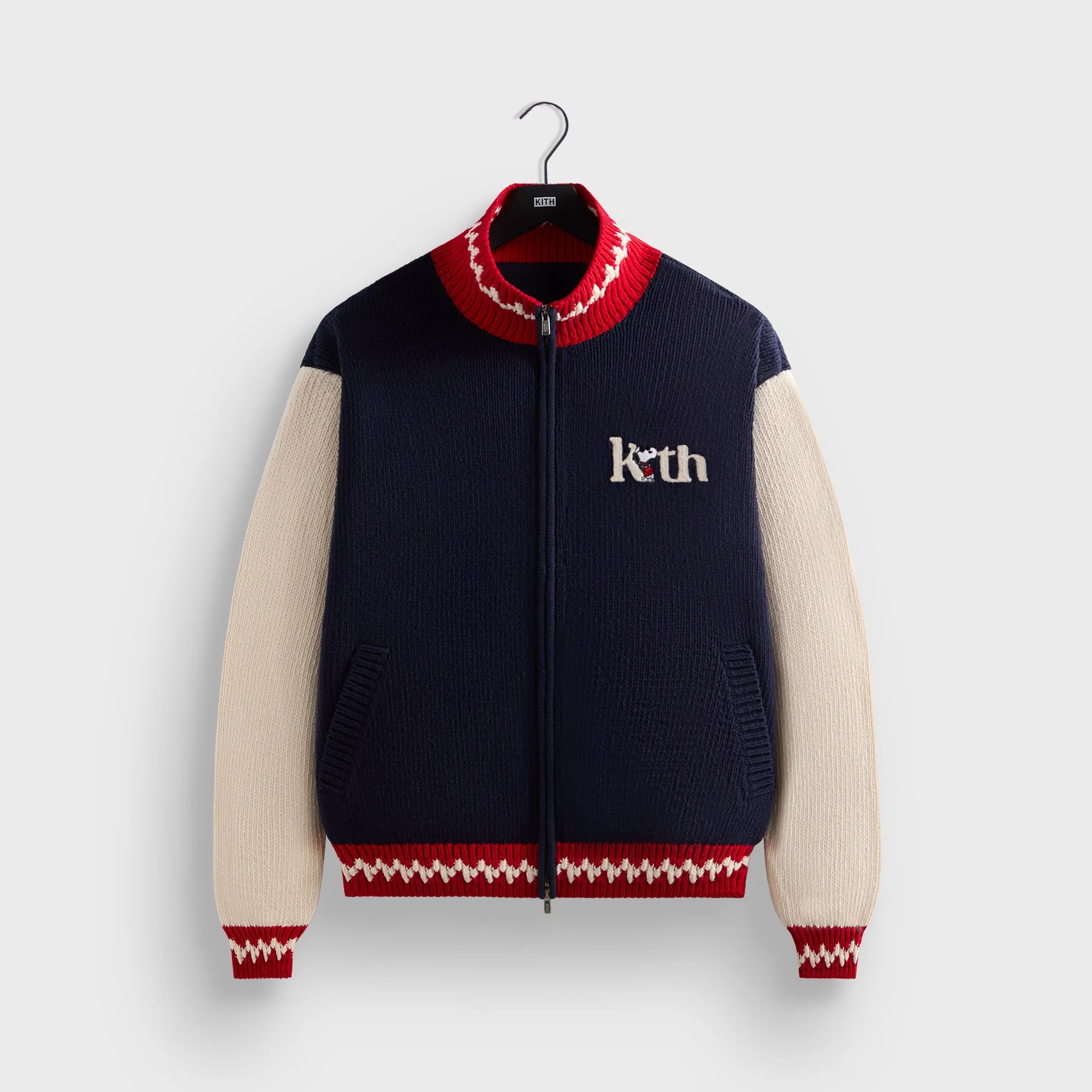 Kith for Peanuts Globe Wyona Full Zip Sweater - Nocturnal sold by Kith
