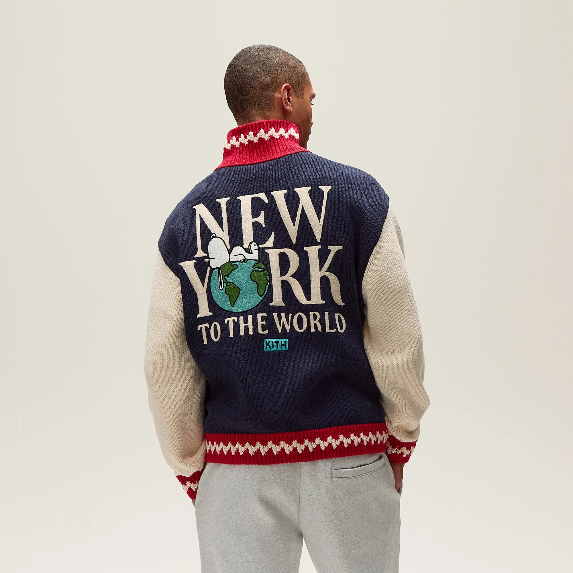 Kith for Peanuts Globe Wyona Full Zip Sweater - Nocturnal sold by Kith product image thumbnail 3