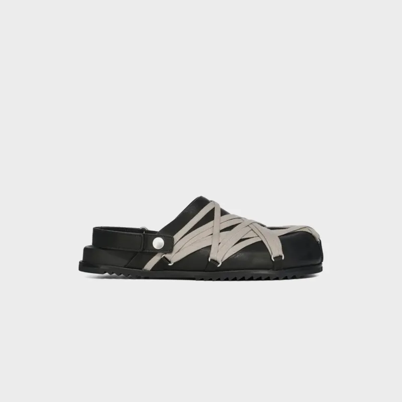 Rick Owens Megalaced Mule Granola Sandal - Pelle Black sold by Kith