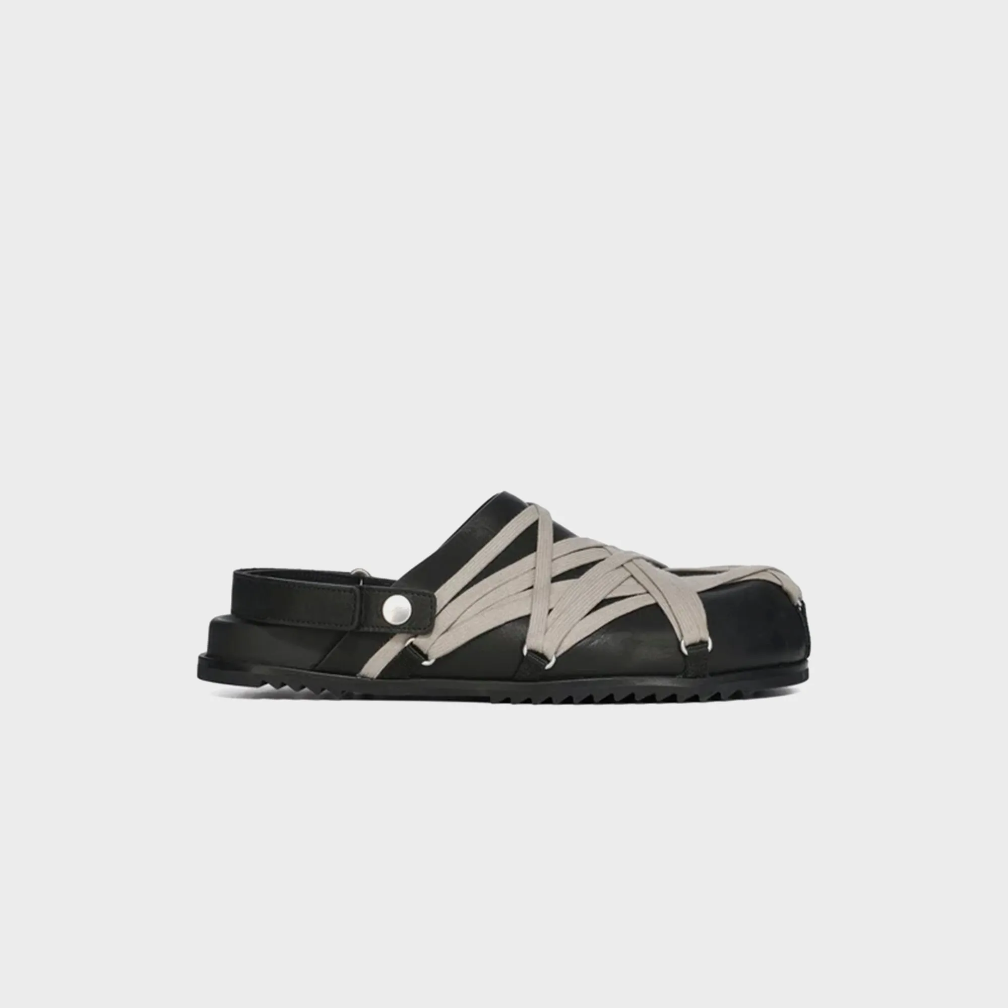 Rick Owens Megalaced Mule Granola Sandal - Pelle Black sold by Kith