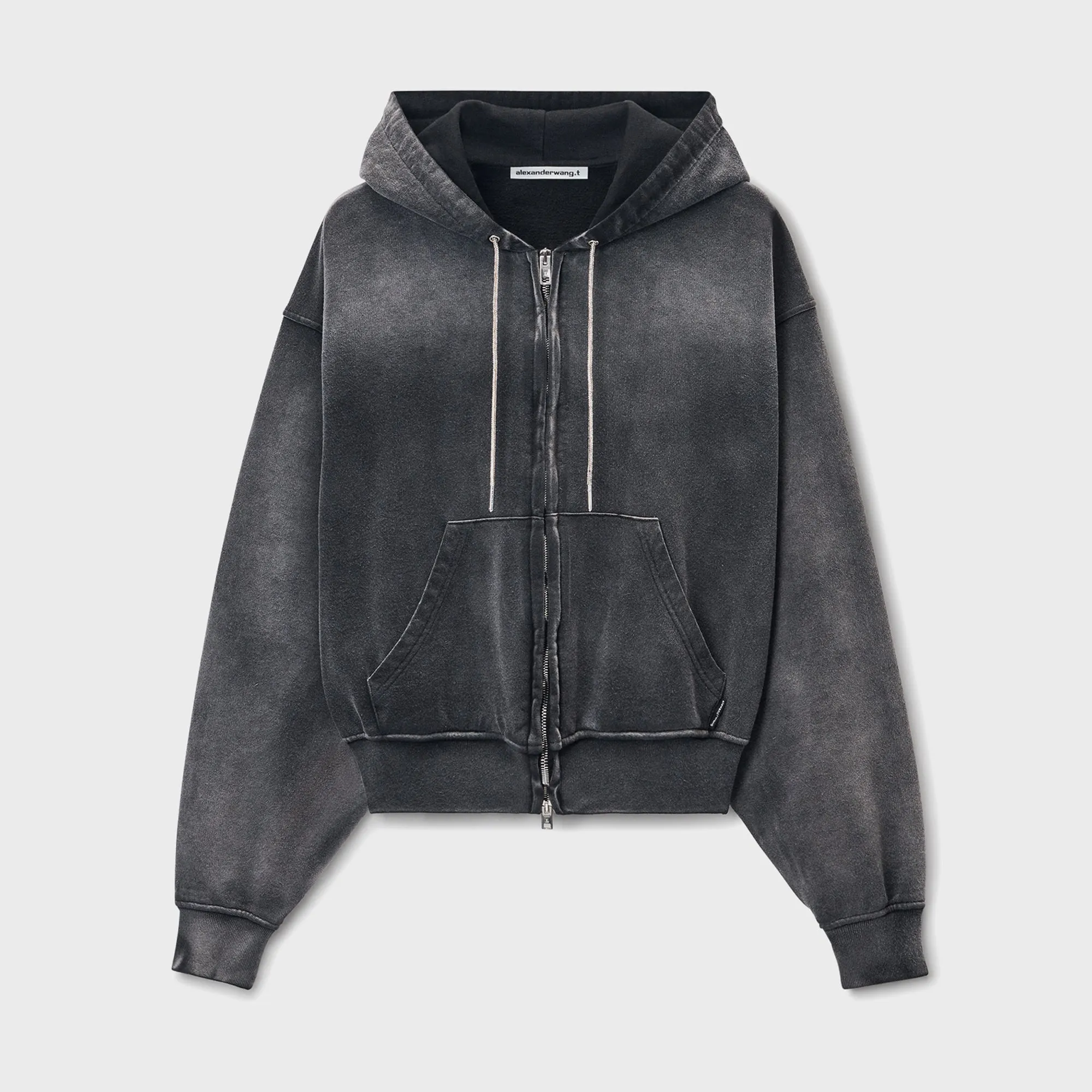 T by Alexander Wang Zip Up with Rhinestone Drawcord - Washed Caviar sold by Kith