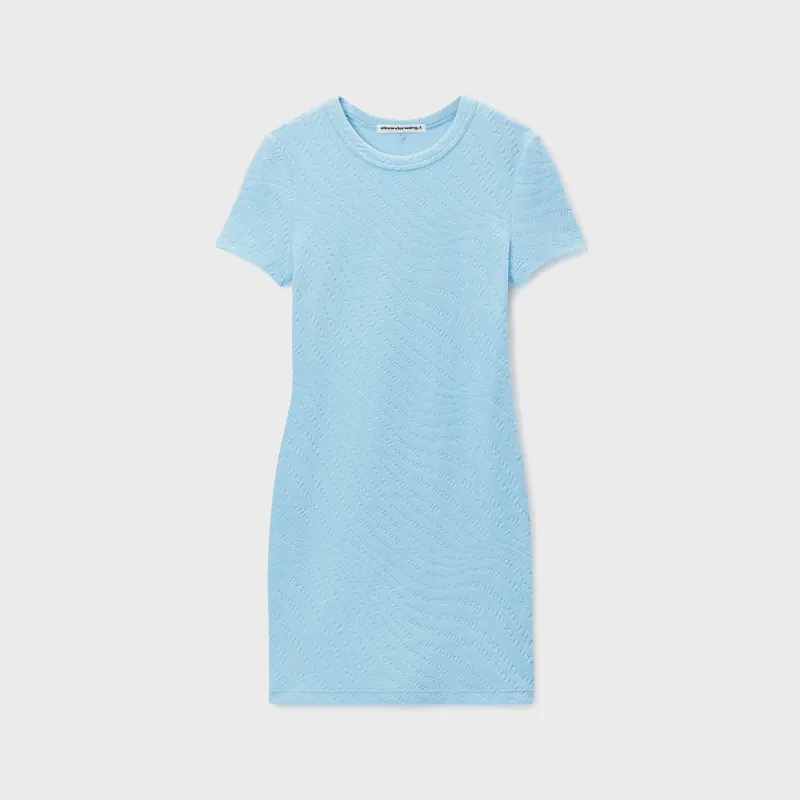 T by Alexander Wang Crew Neck Short Sleeve Dress - Sky Blue sold by Kith