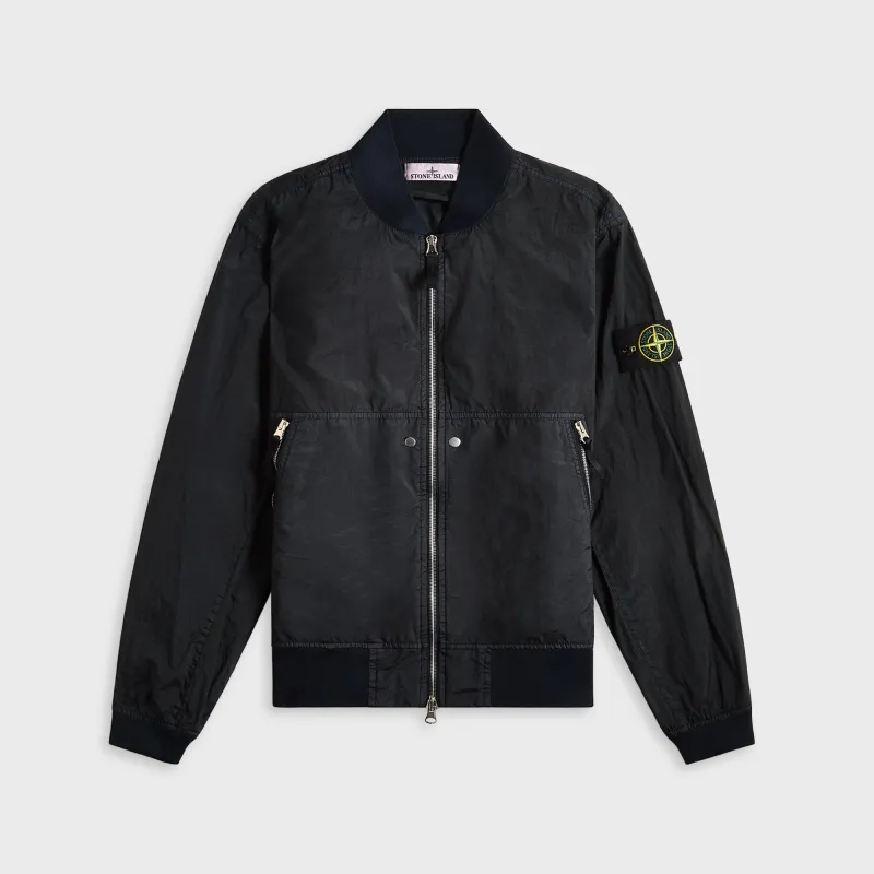 Stone Island Nylon Metal Watro-Tc Garment Dyed Nylon Bomber - Navy Blue sold by Kith
