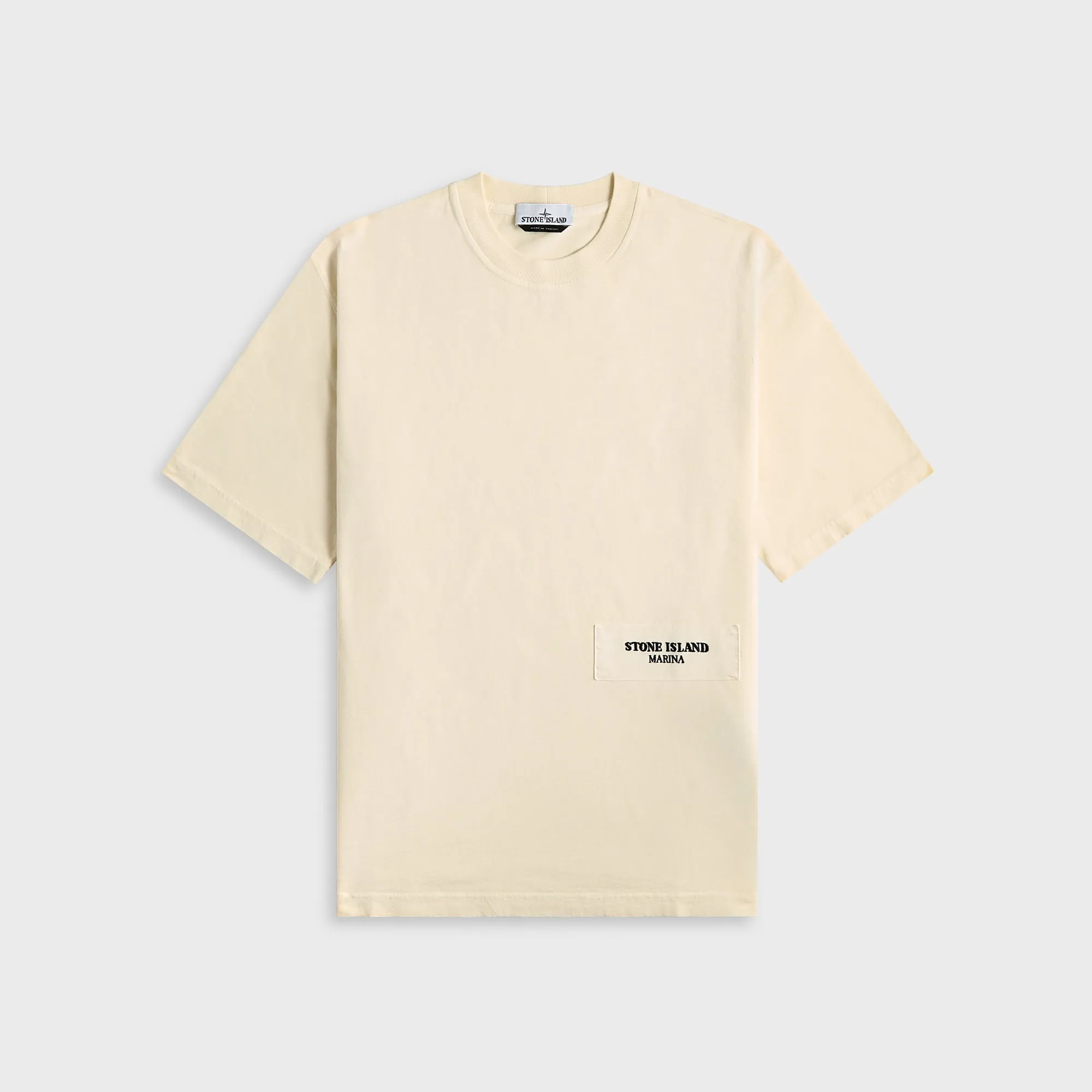 Stone Island Garment Dyed Cotton Marina T-Shirt - Ivory sold by Kith