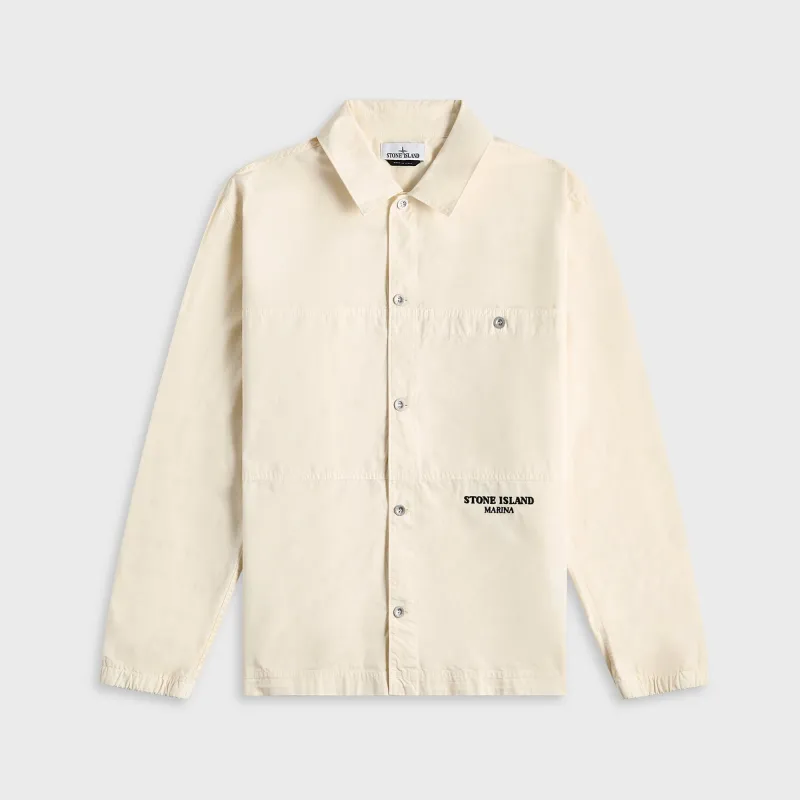 Stone Island Cotton Tela Marina Shirt - Ivory sold by Kith