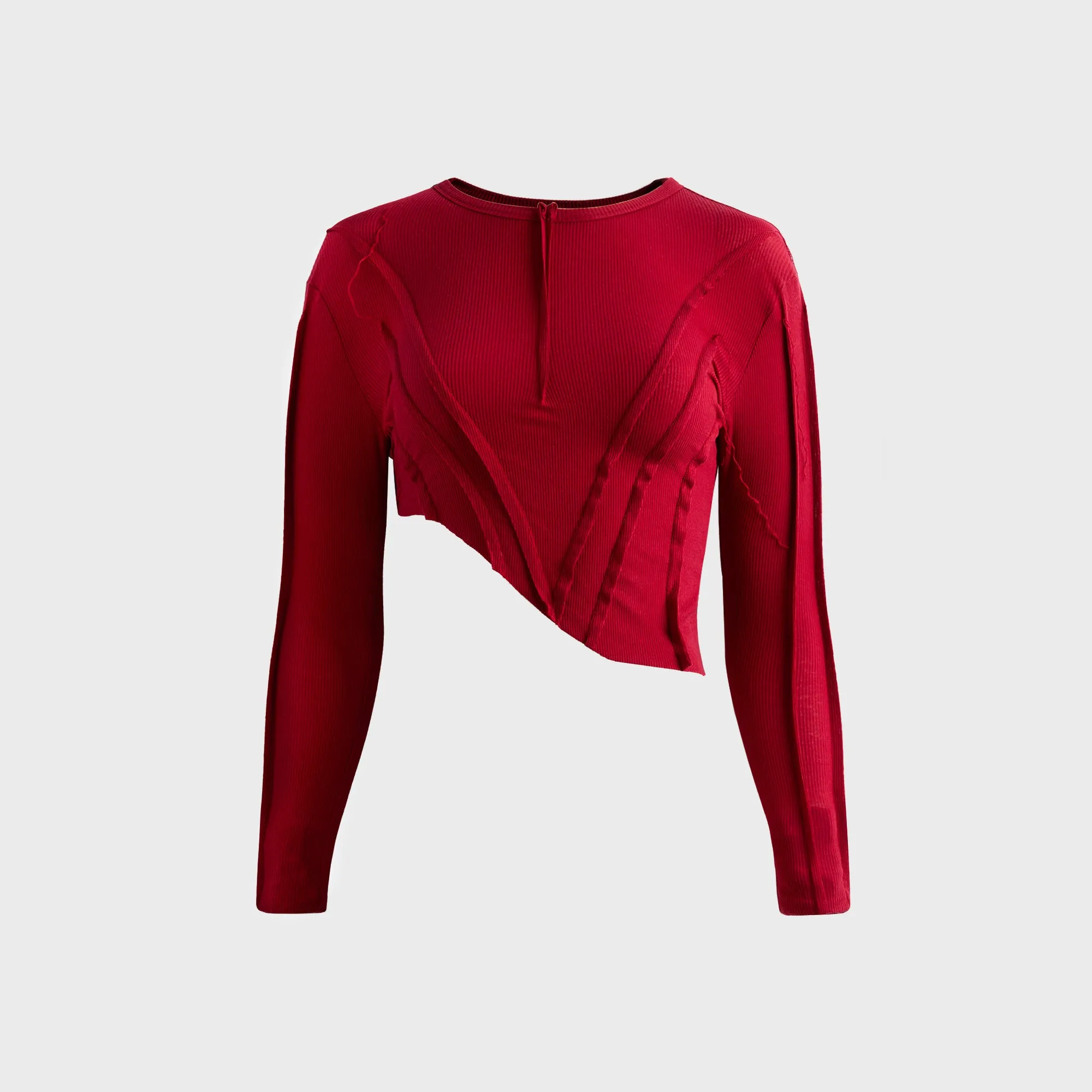 Sami Miro Vintage Asymmetric Long Sleeve Tee - Radish Red sold by Kith
