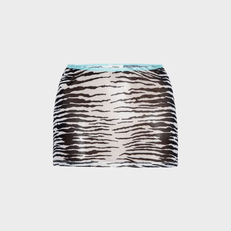 Miaou Elektra Skirt - Zebra sold by Kith