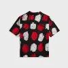 Marni Medium Roses Compact Cotton Short Sleeved Bowling Shirt - Black sold by Kith