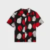 Marni Medium Roses Compact Cotton Short Sleeved Bowling Shirt - Black sold by Kith