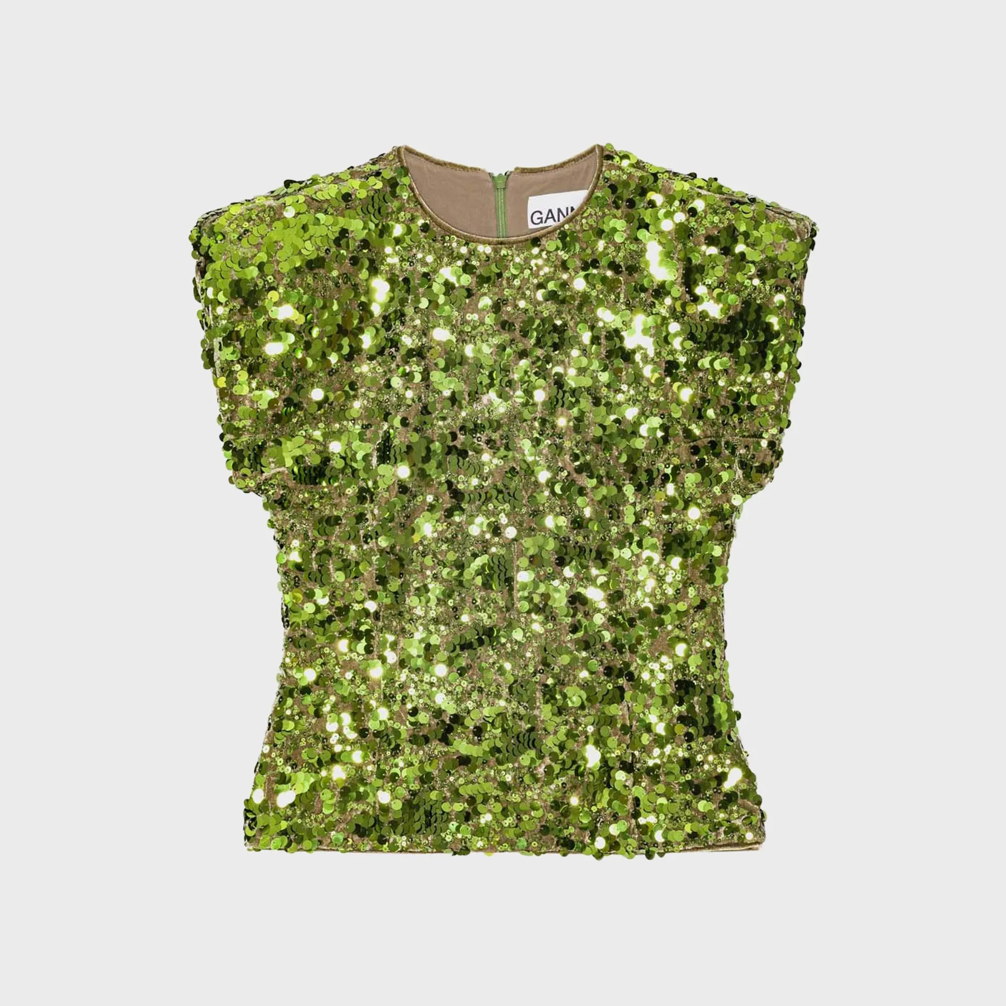Ganni Velvet Sequins Blouse - Titanite sold by Kith