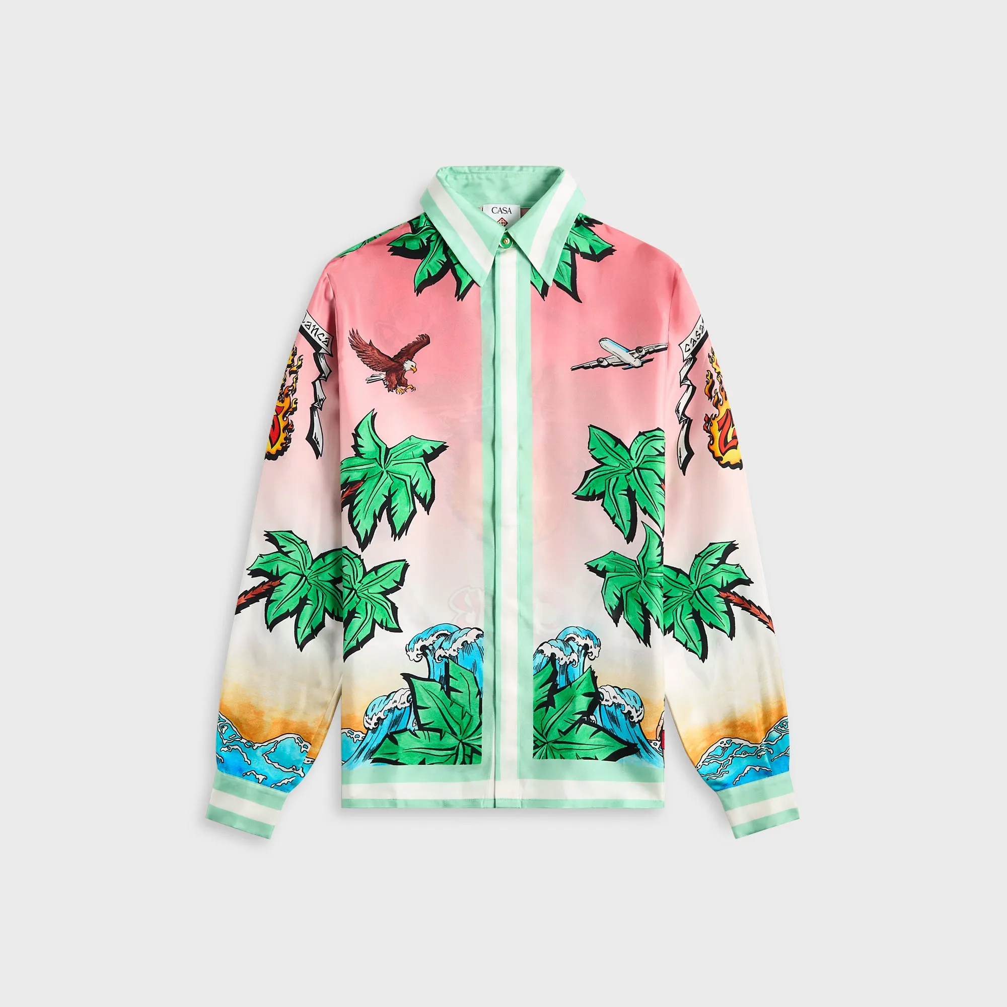 Casablanca Silk Twill Tennis Club Shirt - Multicolor sold by Kith